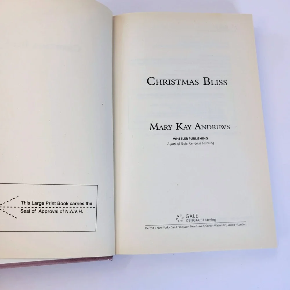Mary Kay Andrews Christmas Bliss Large Print Hardcover Novel Book